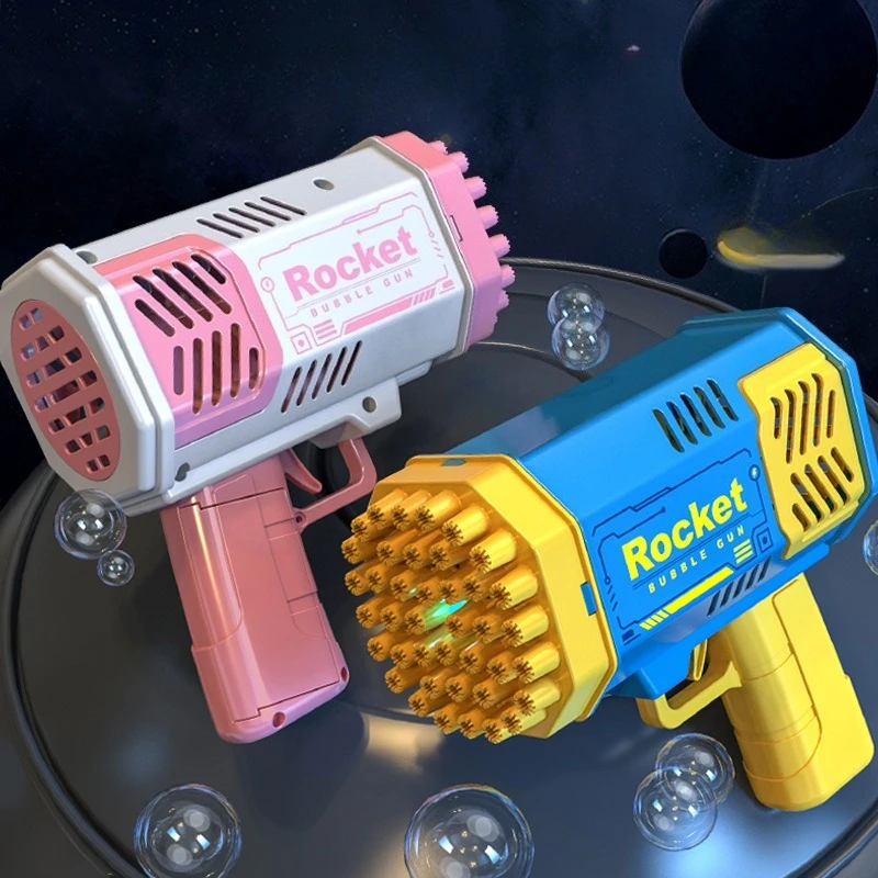 Machine à bulles électrique automatique, 40 trous, fusée Blaster, pistolet à bulles, jouet pour enfants, cadeaux de fête en plein air, jouets pour enfants