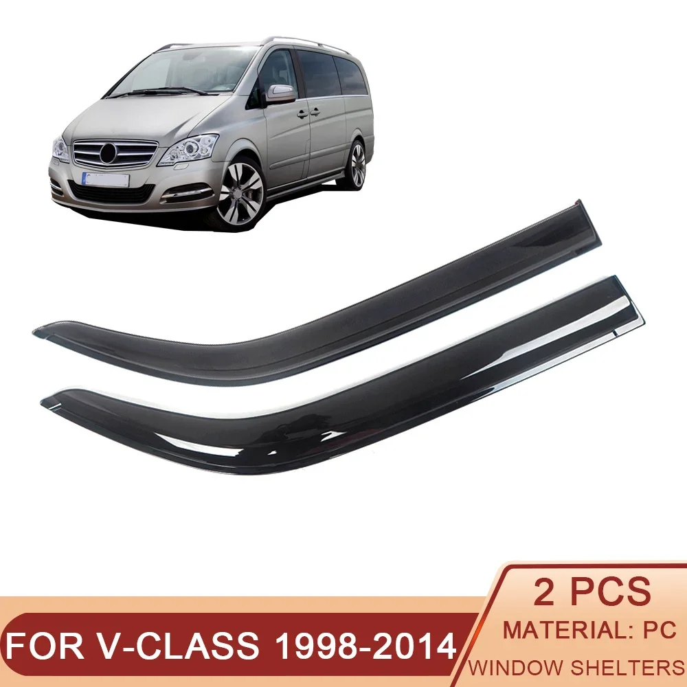 

For Mercedes-Benz V-Class VITO VANEO VIANO W638 W639 Black Car Side Window Visor Vent Awnings Shelters Rain Guard Door Ventvisor