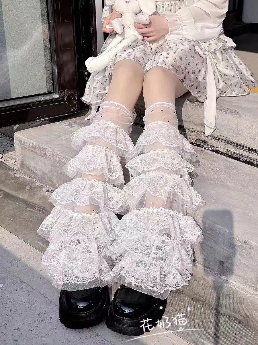 Y2K Lolita Lace Hot Girl Pure Desire Style Leg Warmers Japanese Calf Subculture JK Flared Wide Leg Sun Protection Kawaii Socks