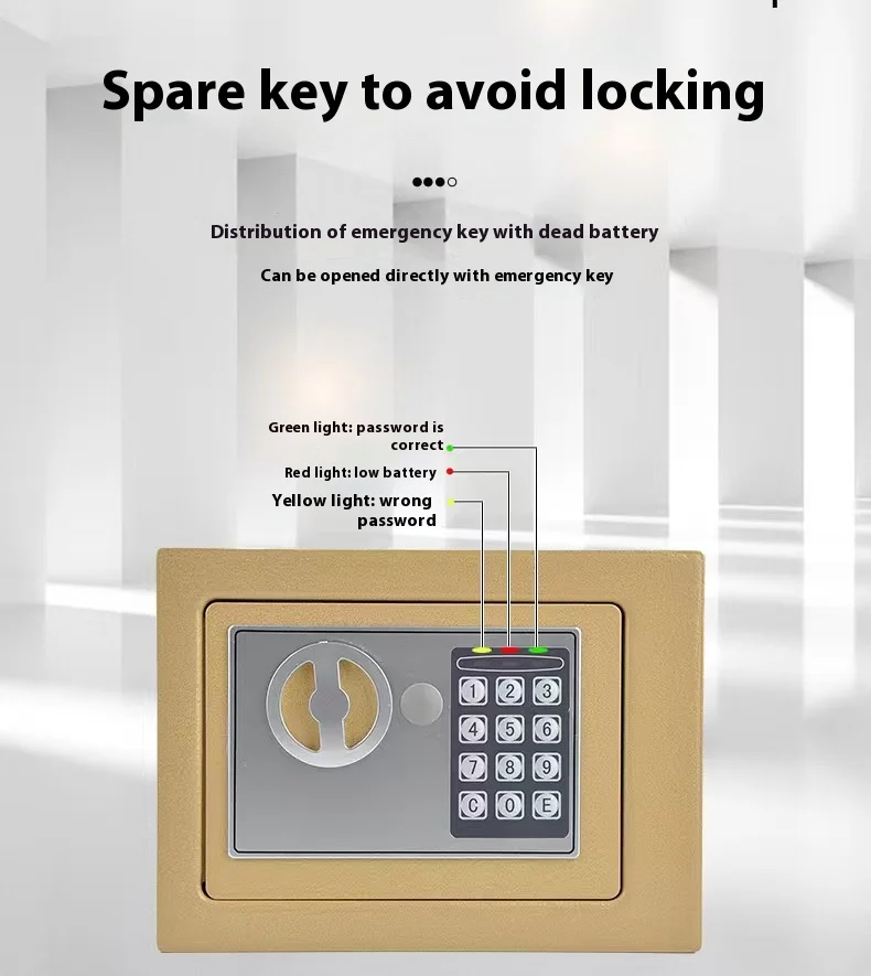 Nueva cerradura electrónica con teclado Digital, caja de seguridad segura totalmente de acero para el hogar, archivador ignífugo, caja de seguridad pequeña