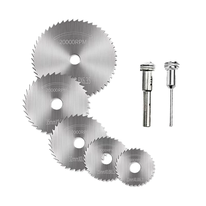 7Pcs High Speed Steel Circular Cutter For Rotary Tool with Shank Hss Cutting Disc Plastic