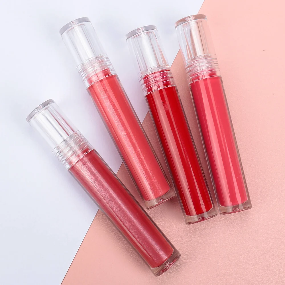 Private Label Transparent Tube Lip Gloss Pigment Long Lasting Non-stick Non-fade Waterproof Custom Logo Makeup Bulk Cruelty Free