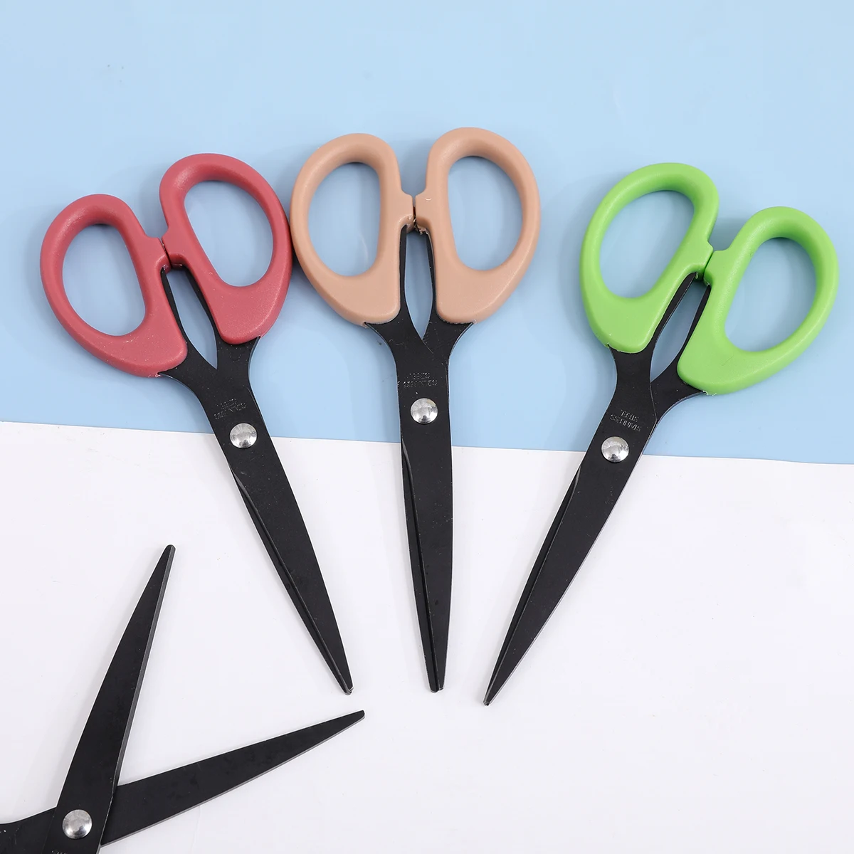 1pce Black Office Scissors 6.1 Inch Sharp Scissor Stainless Steel Blade Shears Straight ABS Handle Shear for All Purpose