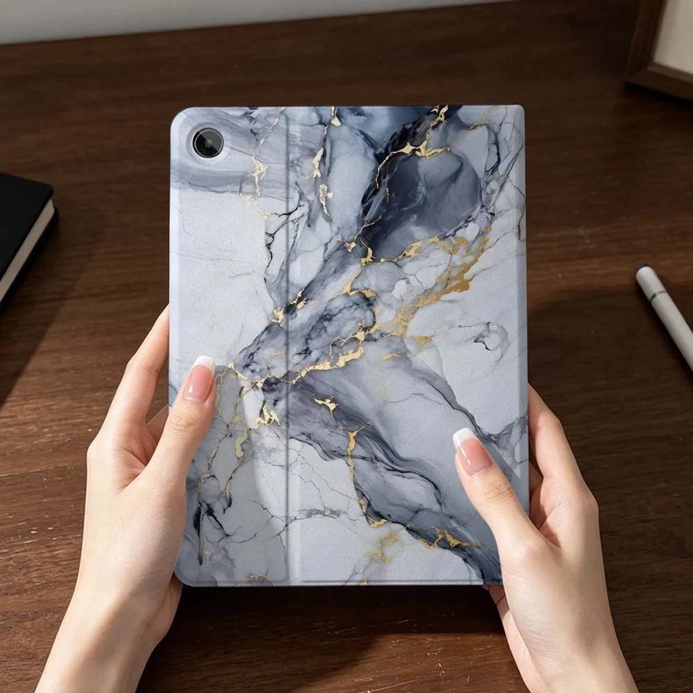 Creative Marble Print Case For Samsung Galaxy Tab A7 A8 A9 A11 S6 S7 S8 S9 S10 S11 FE Plus Folding Automatic Sleep/Make Tablet