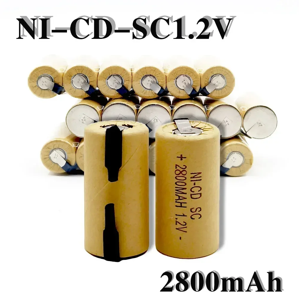 Screwdriver Electric Drill SC Batteries 1.2V 2800mah SubC Ni-Cd Rechargeable Battey with Tab Power Tool NiCd SUBC Cells