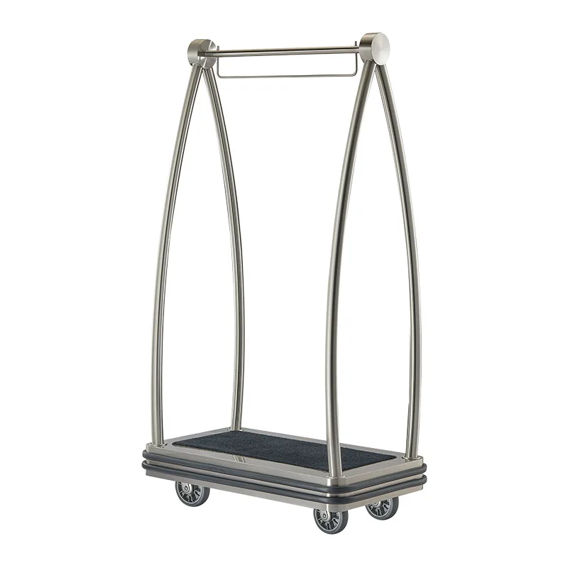 Silent wheel sand steel sealed glaze frame black carpet luggage cart trolley
