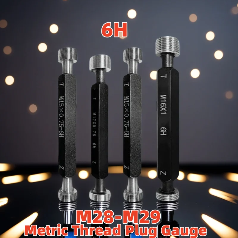 1pcs High Precision Thread Plug Gauge Gage Metric Gauge 6H Precision Internal Screw Gage Fine, Pitch Thread Test Tool M28 M29