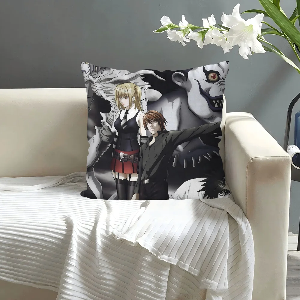 anime D-death note Pillow Case  Cartoon Sofa Decorative Home Double-sided Printing Short Plush Cute Cushion Cover