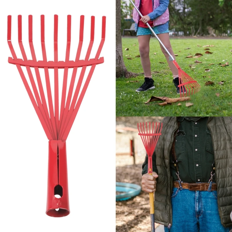 

Carbon Steel Grass Rake Hand Rake Wire Broom Nine Tooth for Leaf Cleaning Garden Tool for Garden Maintenance Plant DropShipping