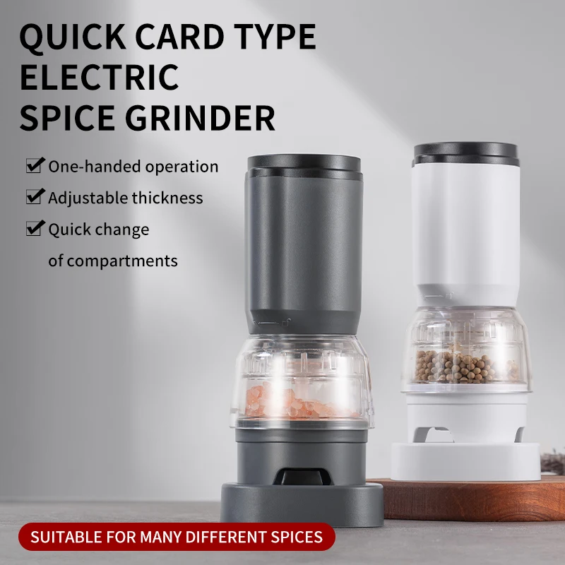 

Electric Salt and Pepper Grinder Adjustable Coarseness Large Capacity USB Rechargeable Auto Spices Grinders Kitchen Cooking Tool