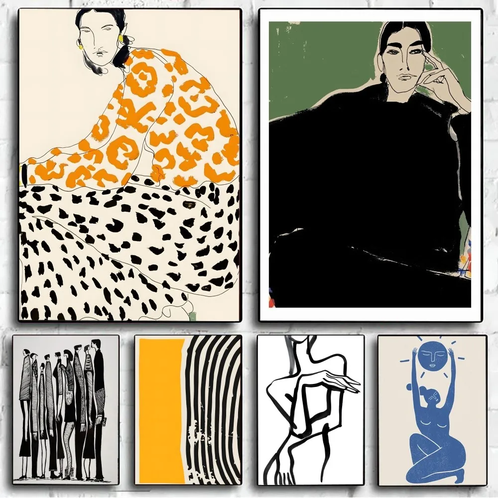 Gambar Abstrak Lind Poster DIY Poster Kraftpapier Vintage Poster Wall Art Schilderen Studie Stickers Grote Muurschildering