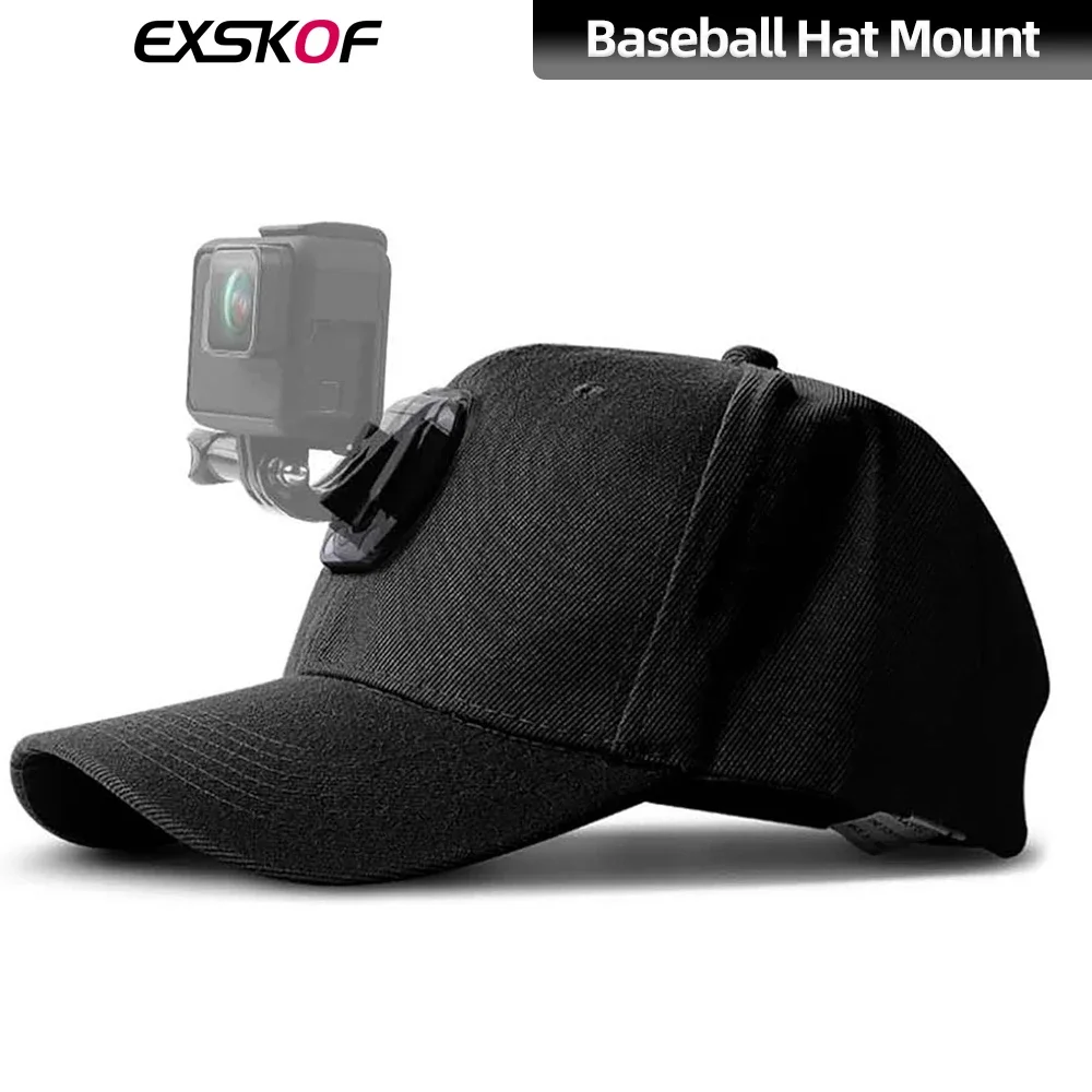 Berretto da baseball Cappello con supporto per action camera Supporto in tela Cappello da sole per GoPro Hero 13 12 11 10 9 DJI Action 5 4 3 Insta360 X4 X3