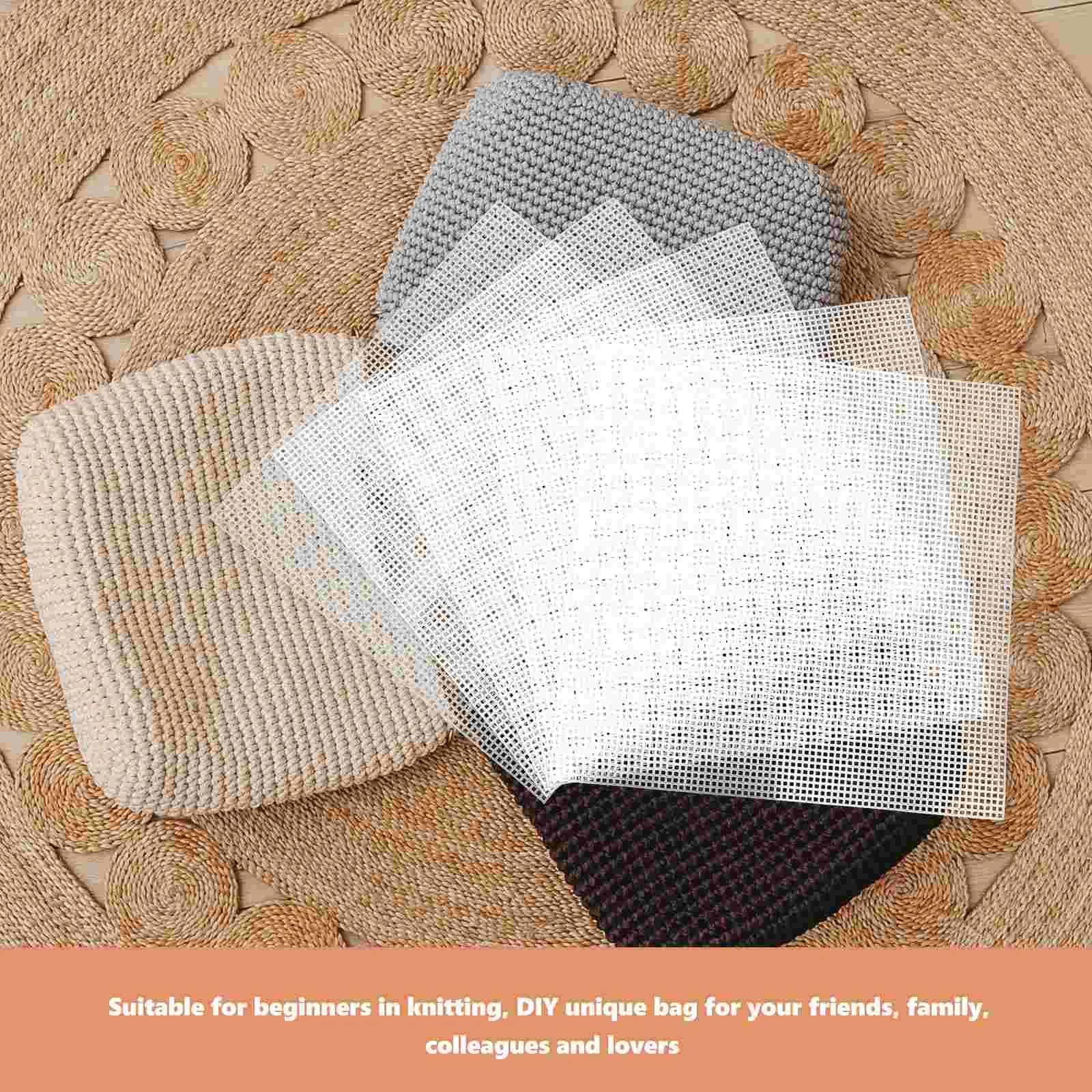 5 Pcs Woven Mesh Sheet Sewing Plastic Canvas Crochet Bag Supplies Making Stitching For Embroidery Tool Pad