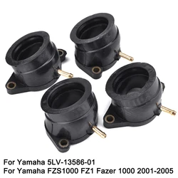4 Pcs Motorcycle Carburetor Interface Adapter Intake Manifold For Yamaha FZS1000 FZS 1000 FZ1 Fazer 1000 2001-2005 5LV-13586-01