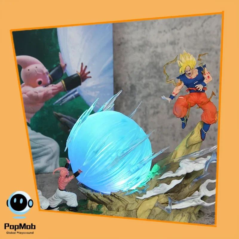 

Dragon Ball Kid Buu vs Goku Battle Scene Light Up Kamehameha Аниме Фигурка Модель Фестивальный Подарок Коллекционная