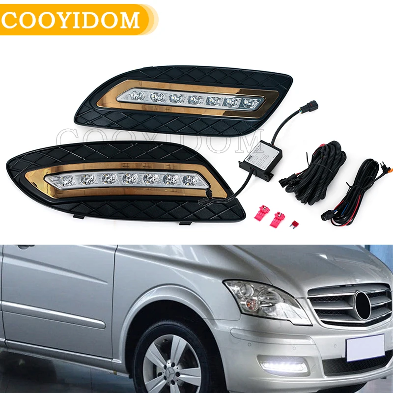 

Car LED DRL Fog Lamp Decoration Running Light 12V Daytime Car Light For Mercedes Benz viano 2011 2012 2013 2014 car-styling