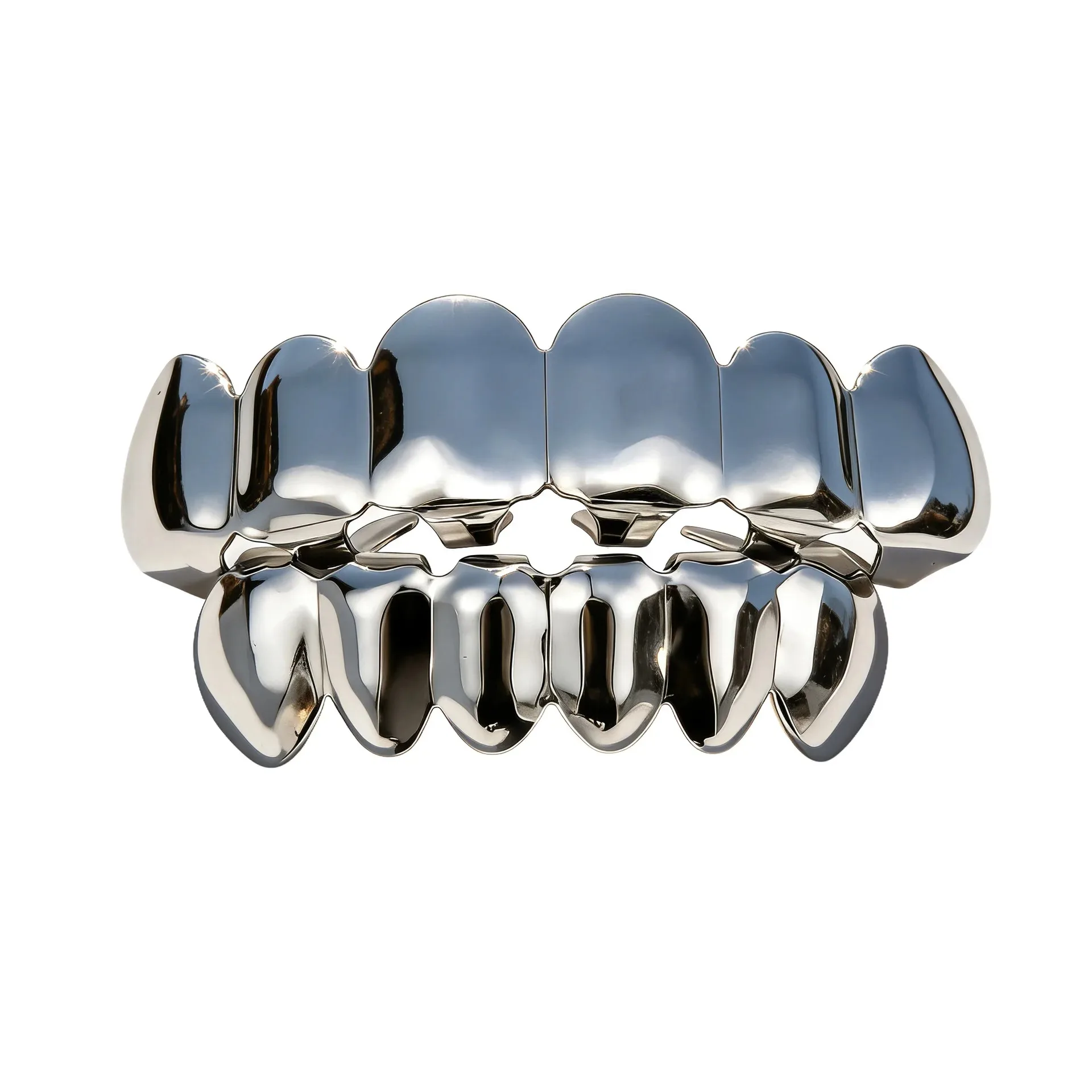 Klassische 6/6 Glänzende Zahn-Grillz Hip-Hop 14K Vergoldete Zahnkappen Körperschmuck für Frauen und Männer Cosplay-Accessoire – Detail 5