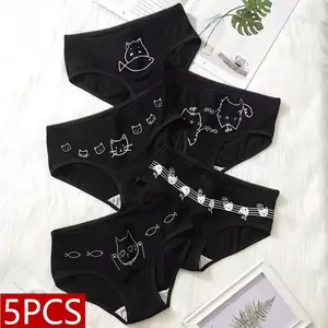 Baumwoll-Baumwoll-schöne Höschen für Frauen, Mädchen mit kurzer Unterwäsche, weiche Unterwäsche von Frauen, sexy Dessous, M-XL, Damen, 5pcs per Set 6 Hauptverkaufshöfen FLOSS Anime - №2