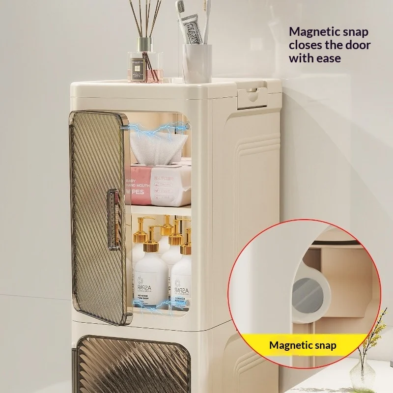 Slim Rolling Living Room Storage Cabinet Multi Function Organizer Dresser Foldable Bathroom Toy Snack Storage Furniture Home