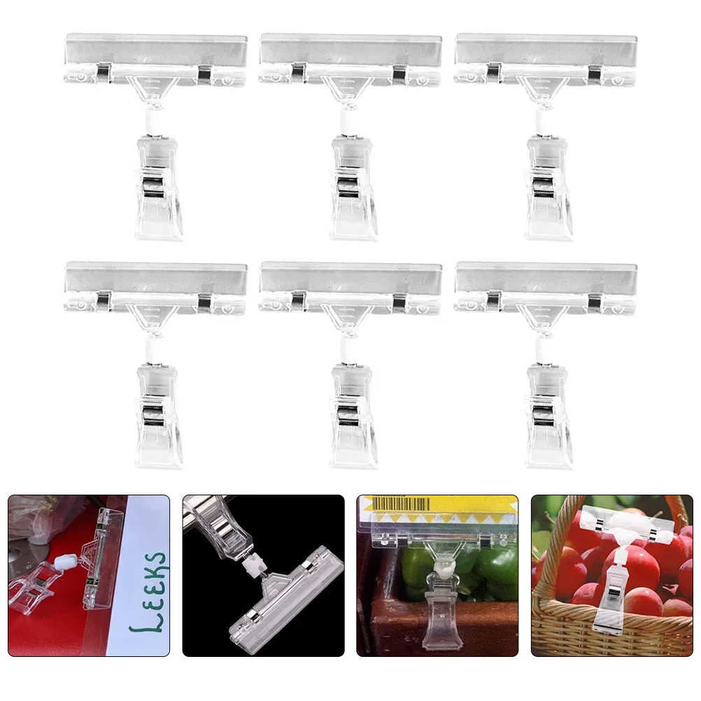 

25pcs Clear Transparent Price Tag Holders Label Clamps Display Clips For Supermarket Retail Store Exhibition Plastic