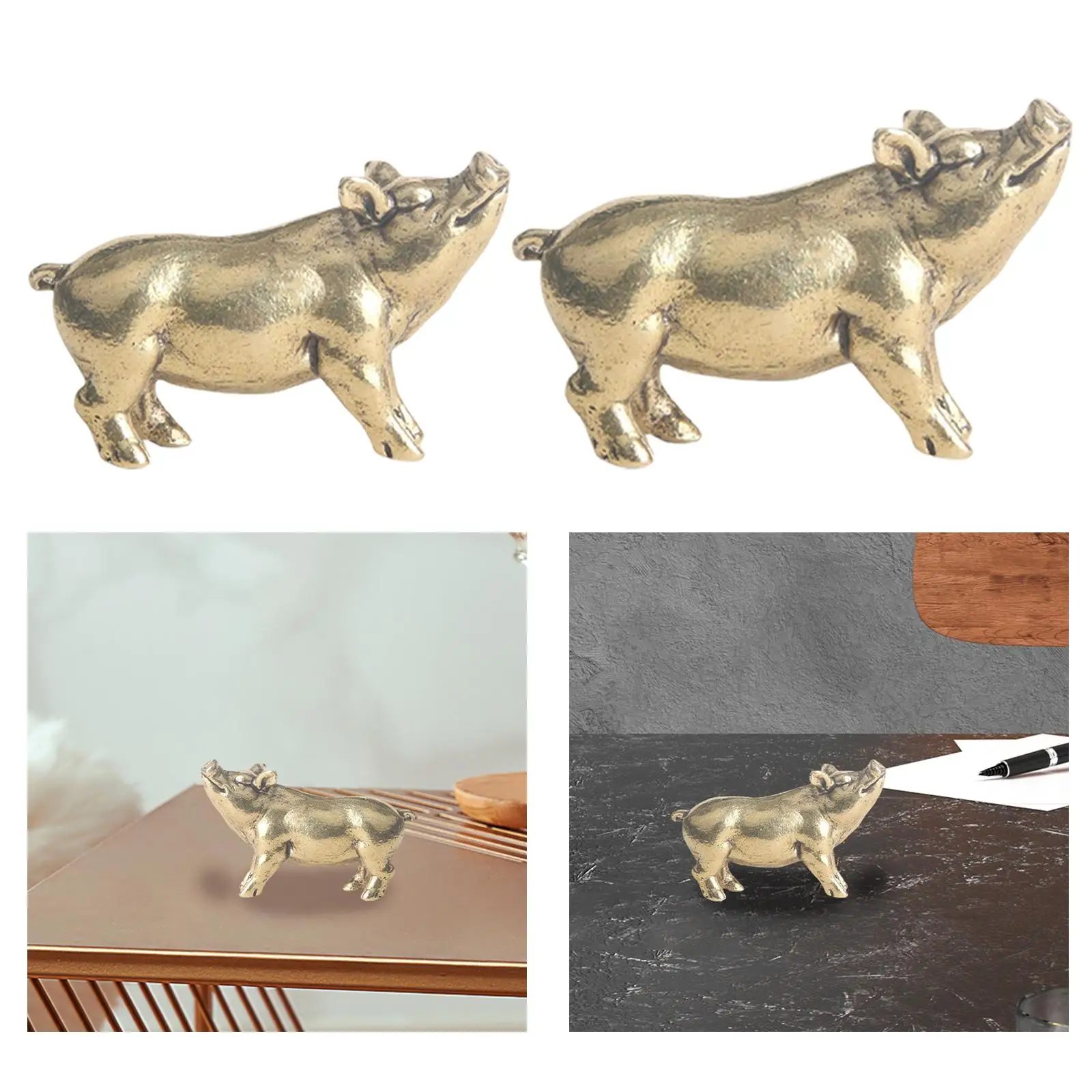 Brass Pig Statue Te… - image
