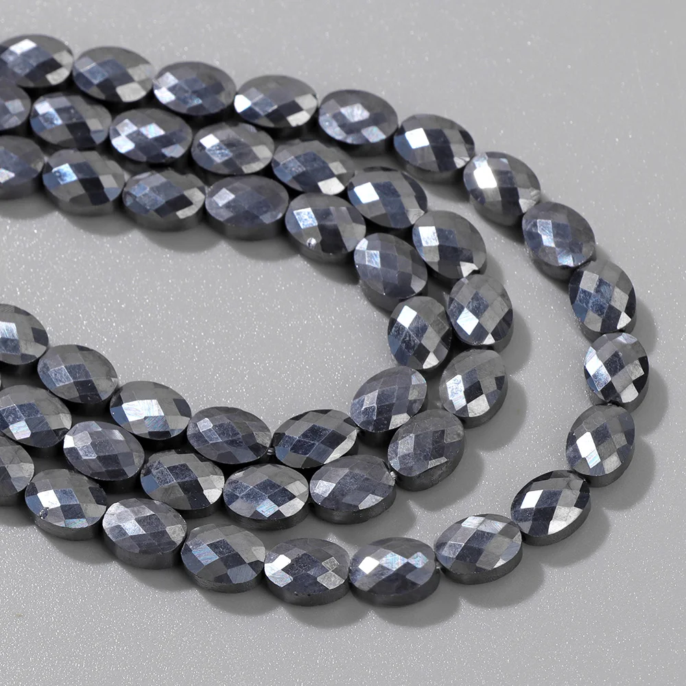 6X8MM Natural Oval Shape Stone Bead Faceted Agat Lapis Lazuli Jasper Loose Spacer Beads For Jewelry Making DIY Bracelet Necklace