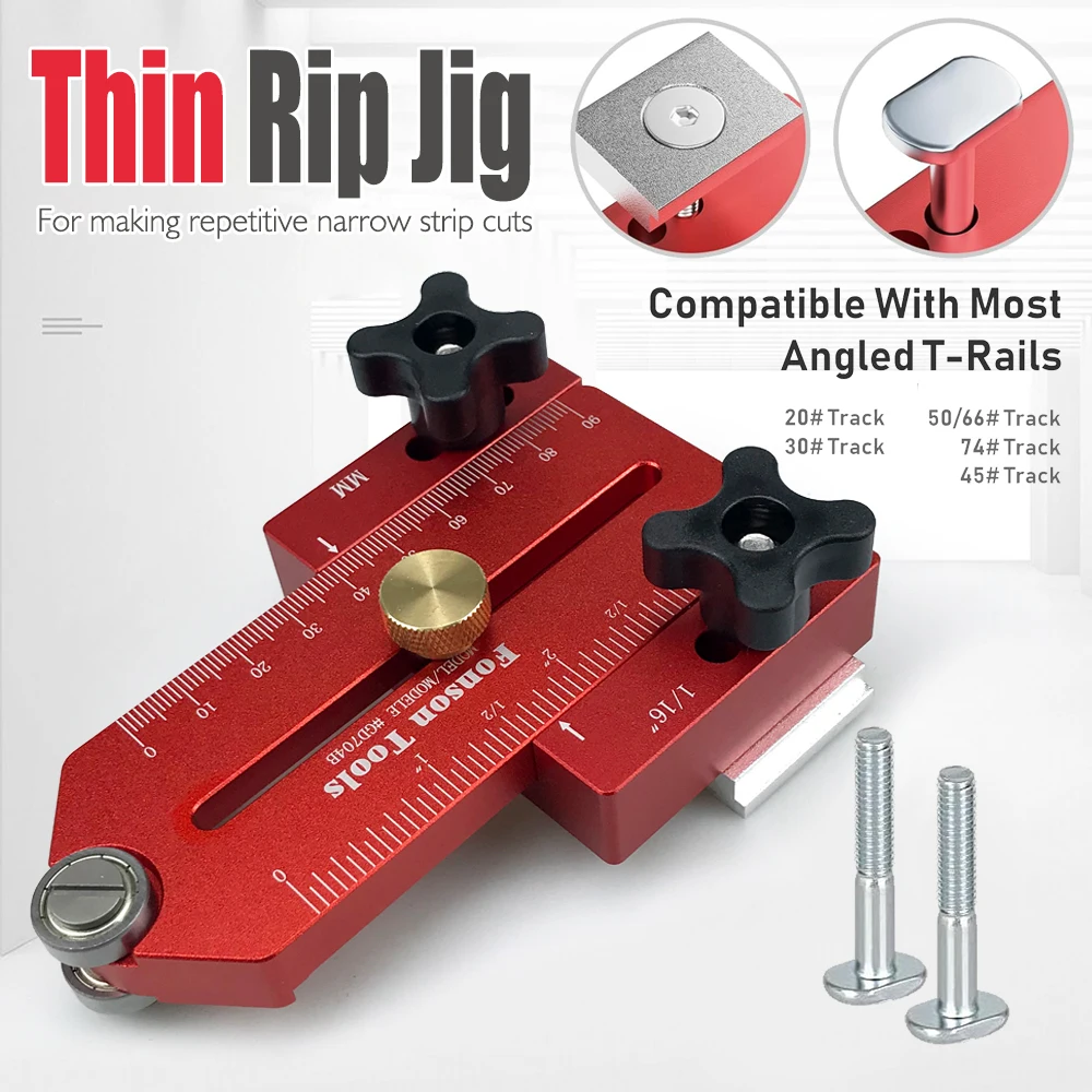 

New Extended Thin Rip Jig Table Saw Jig Guide for Repeat Narrow Strip Cuts Works with Table Saw Router Table Band Saw