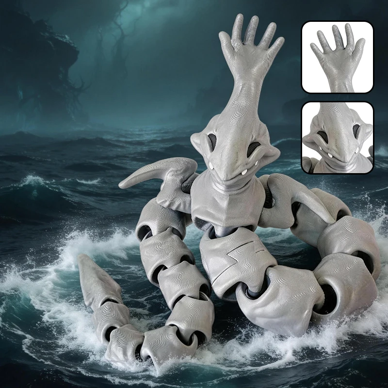 New 3D Printing Sea Eater Bloop Gran Maja Action Figure Model Toy Xmas Gift Joint-movable Deep Bloop Sea Monster Figurines