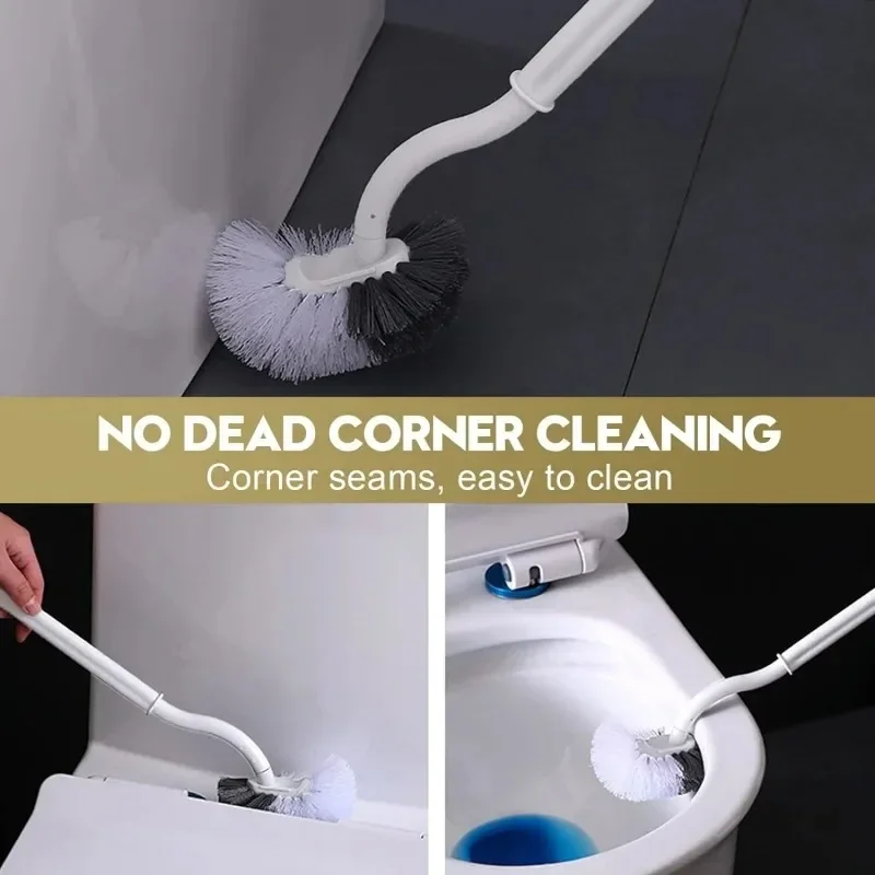 Plastic Toilet Brush Long Handle Soft Hair WC Cleaning Brush Squatting Pan Cleaner Household WC Gap Remover Bathroom Accessories