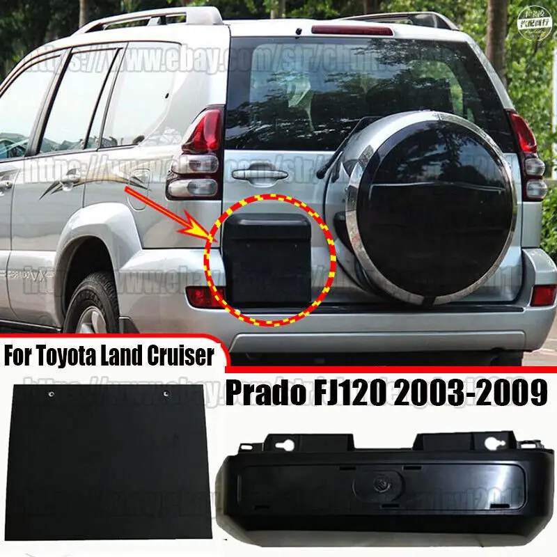 

For Toyota Land Cruiser Prado FJ120 2003-2009 ABS Blcak License Plate Frame Car car accessories