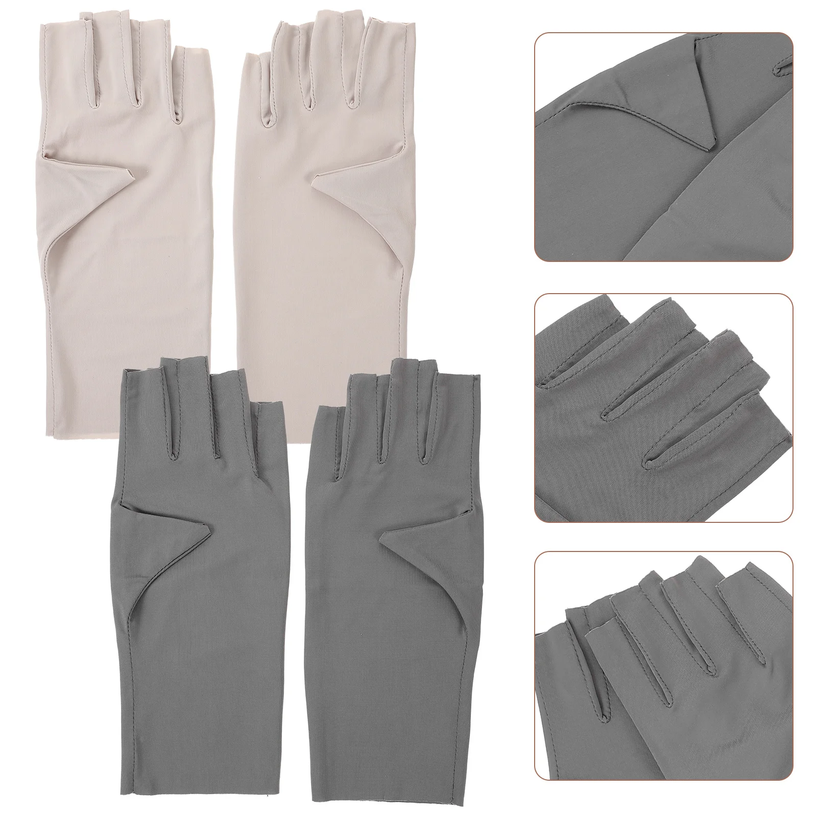 

2Pairs Uv Protection Gloves Anti Uv Gel Manicure Fingerless for Women Nail Protection Gloves Nail Art Accessory