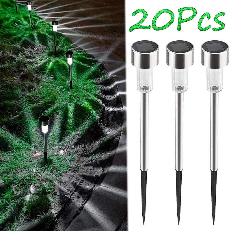 Solar Outdoor Lights Waterproof - Solar Powered Garden LED Landscape Lighting for Pathway, Patio, Yard Decoration 10/20/30-Pack