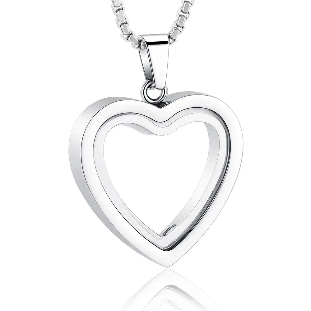 Glass Heart Urn Necklace for Ashes with Stainless Steel  Women Love Heart Cremation Jewelry for Ashes Keepsake Memorial Jewelry