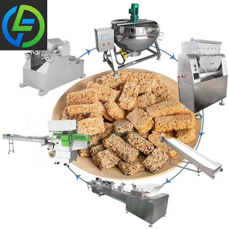 Full Automatic Puffed Rice Snack Production Line Rice Cake Making Forming And Packaging Equipment Customized
