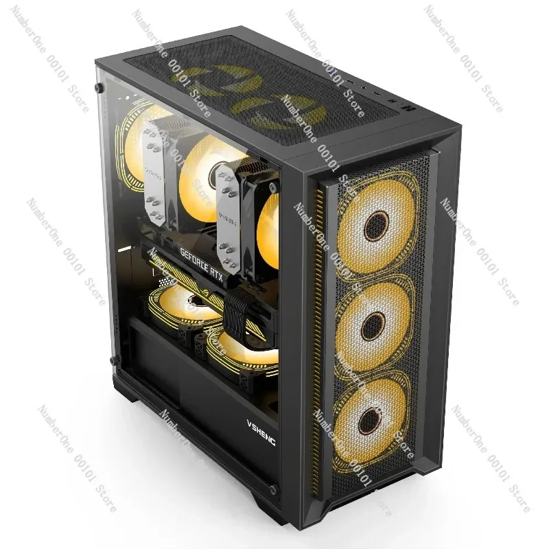 Cross-border X99 dual CPU chassis, X99 dual CPU server with 33-inch wide E-ATX motherboard, side window computer case