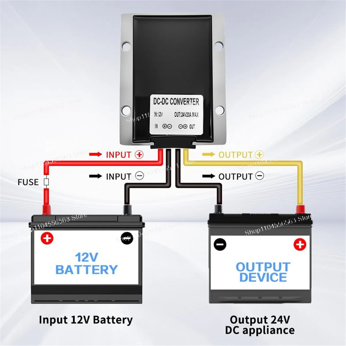 ​ ​ محول دفعة 12 فولت إلى 24 فولت تيار مستمر/تيار مستمر 480 وات 20 أمبير - منظم جهد مقاوم للماء لنظام مركبة السيارة والشاحنة ​ ​