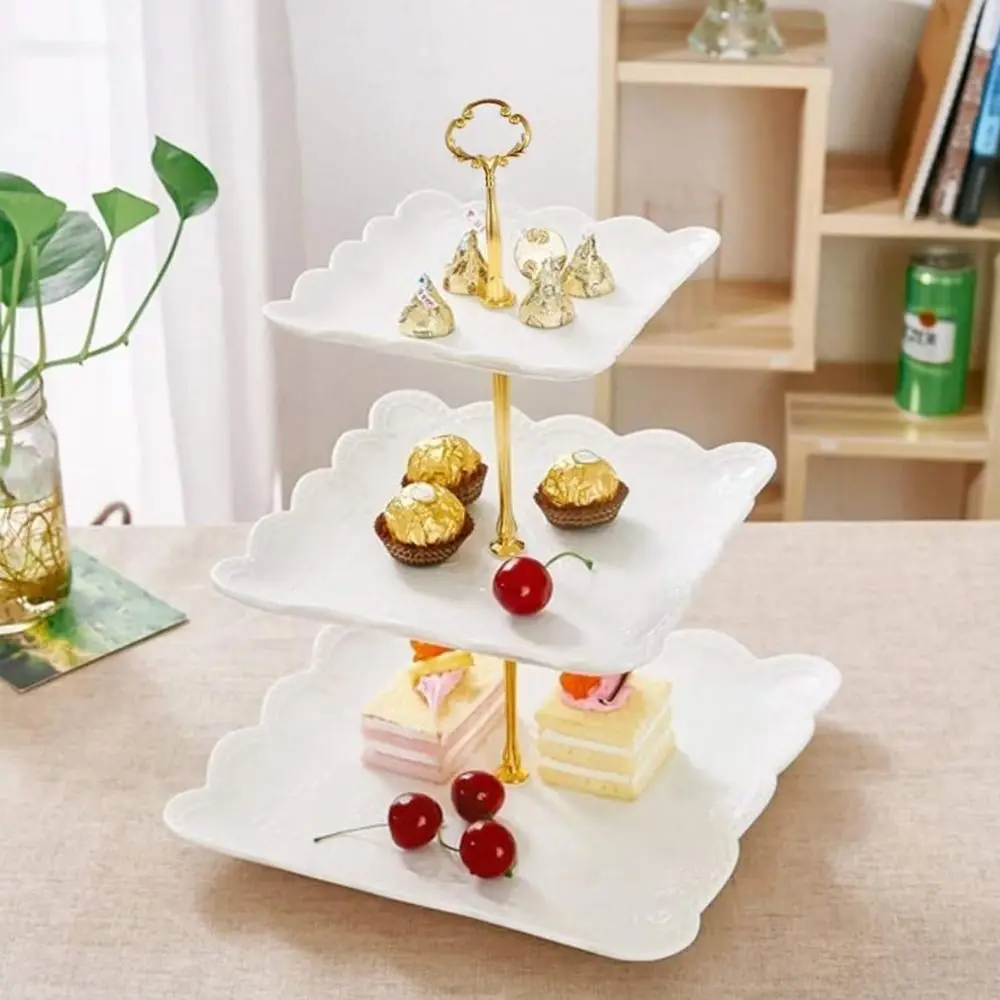 Cake Plate Handle 2 Tier Cake Plate Stand 3 Tier Zinc Alloy Cake Stand Hardware Holder Wedding Party