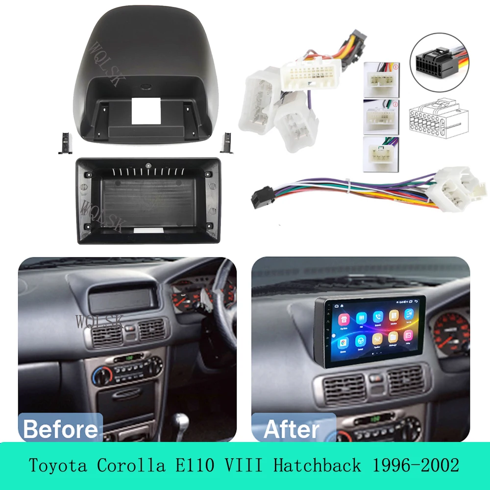 For Toyota Corolla Car Fascia Frame Adapter Android Radio For Toyota Corolla E110 VIII Hatchback 1996-2002 Dash Fitting Panel
