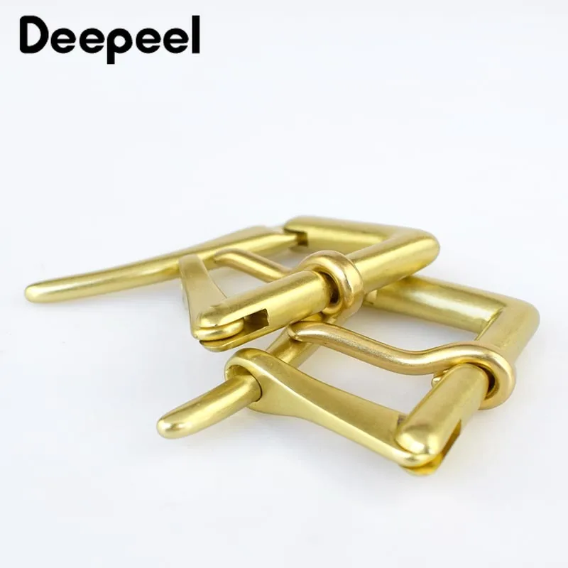 Deepeel 3.9cm Men\'s Pure Brass Pin Buckle Head Quick Open Buckles Heads Fit 3.6-3.8cm Belt DIY LeatherCraft Hardware Accessories