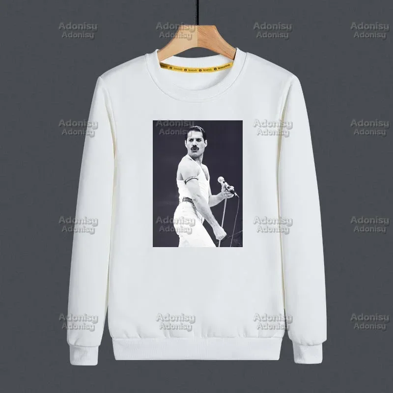 Women Freddie Mercury The Queen Band Graphic Rock Hoodies Autumn Fashion Print Sweatshirts Casual O-Neck Funny Streetwear