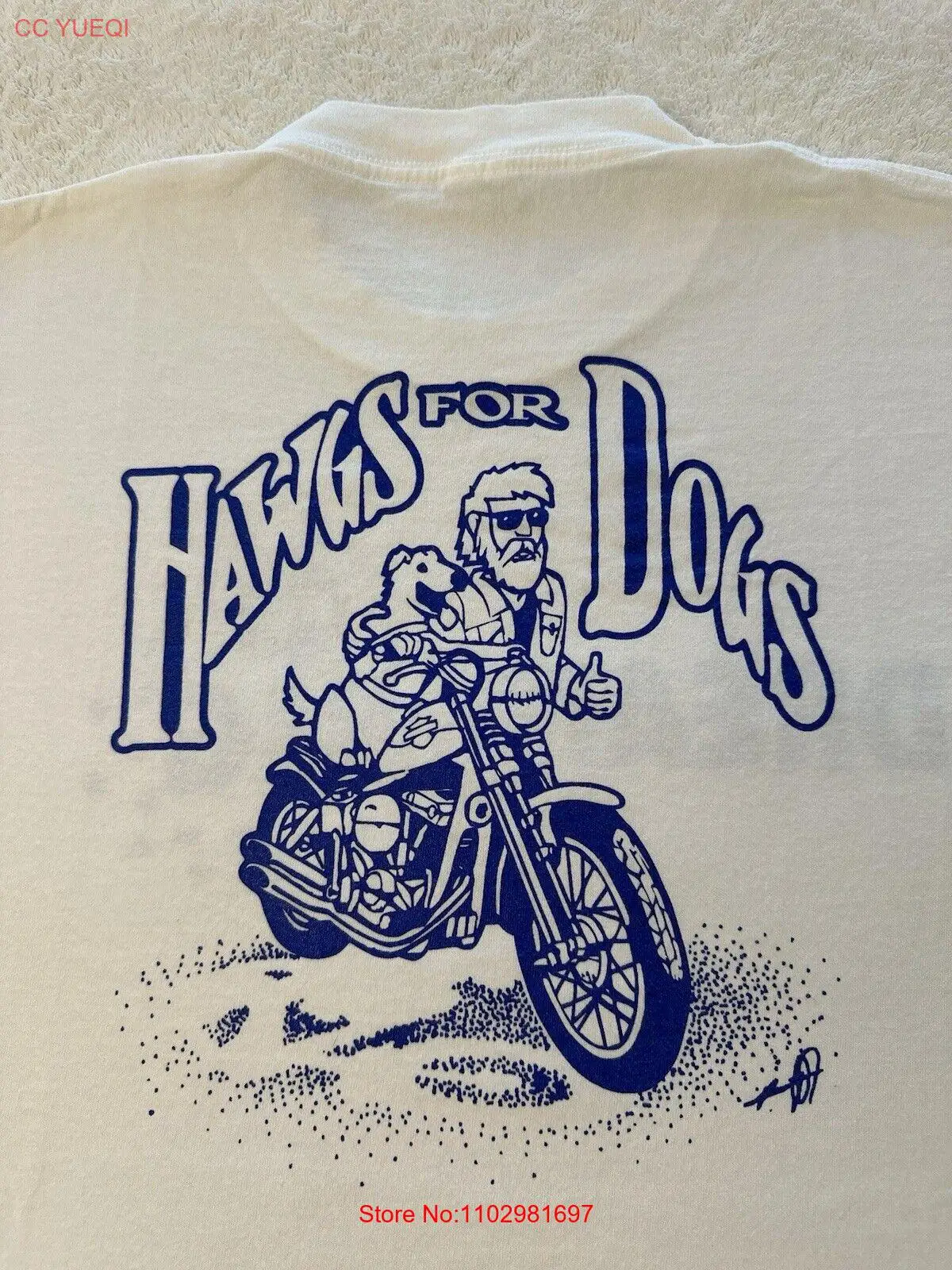 Vintage 1990s 90s Guide Dogs Of America Hawgs For Dogs Motorcycle T-Shirt, XL