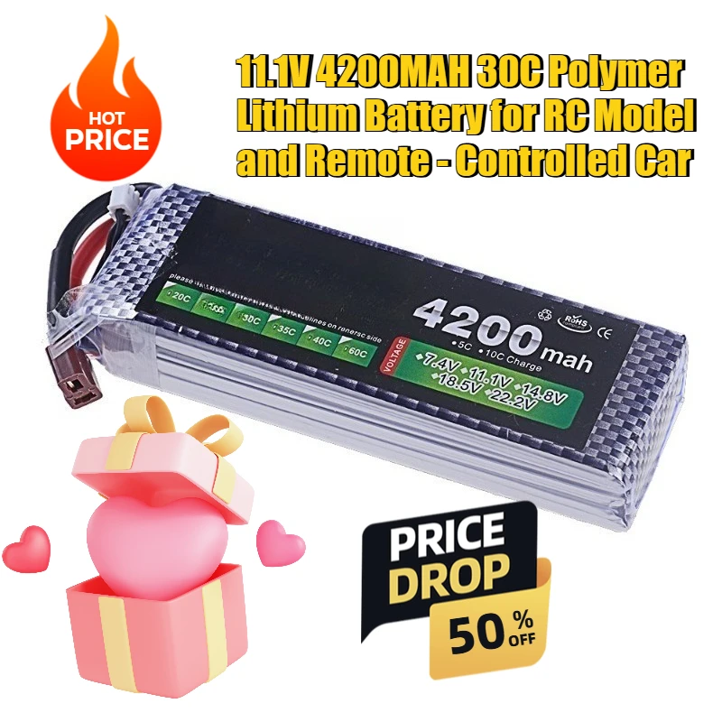 

11.1V 4200MAH 30C Polymer Lithium Battery for RC Model and Remote - Controlled Car