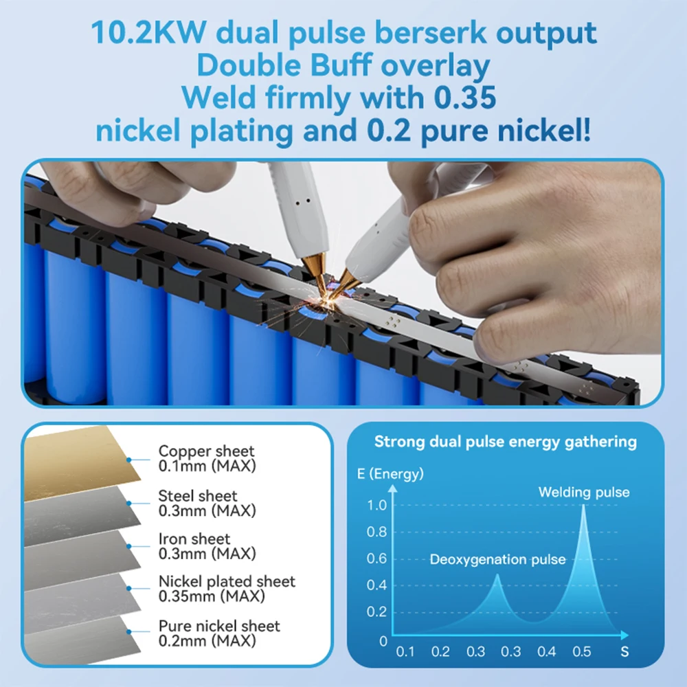 AWithZ UKF10 Spot Welder Super Farad Capacitor Spot Welding Machine 18650 Lithium Battery DIY Nickel Sheet Welding