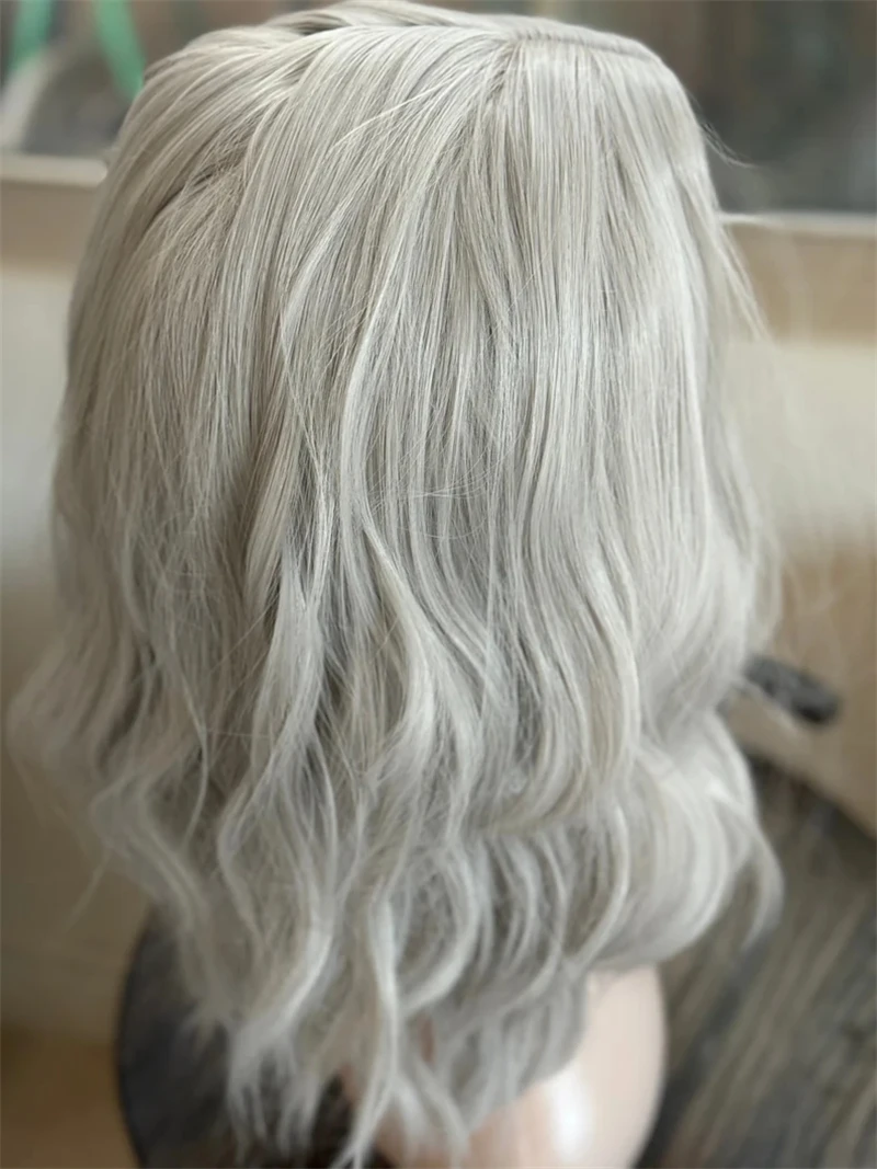 Korte Bob Pruiken Menselijk Haar Lijmloze 100% Braziliaanse Haar Zilver Grey Hd Lace Frontale Pruik 13X4 T Menselijk Haar Voor Vrouwen Dagelijks Gebruik