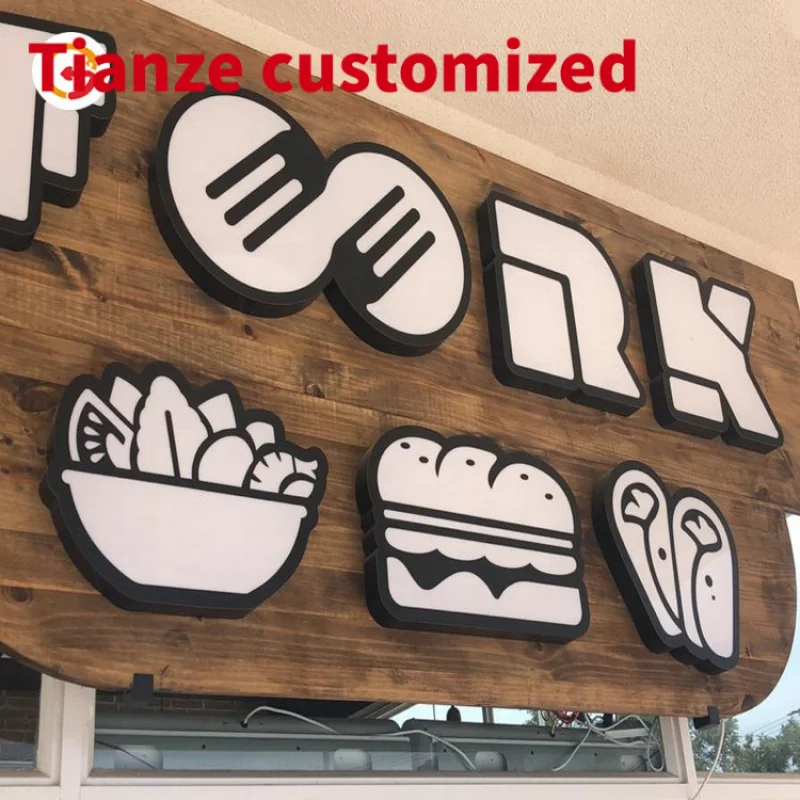 

(customized)JAGUARSIGN Custom Restaurant Building Signage Signboards Customized Signs Logo Store Lumineux LED