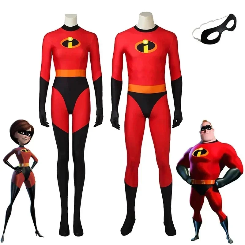 

ABC123Anime Cosplay Costume The Incredibles Red Jumpsuit Bodysuit Mask Outfits Halloween Costumes forb;6'j,k.9;a