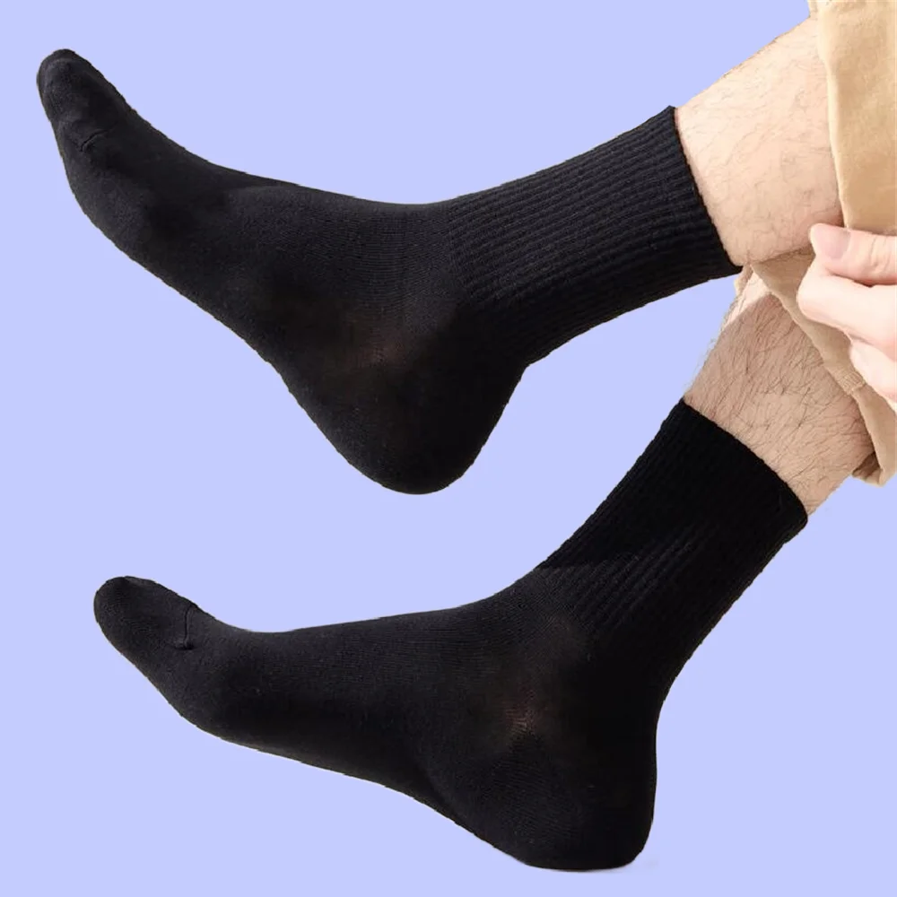 10/20 pares de calcetines de algodón blancos y negros de alta calidad para hombre, calcetines deportivos de tubo medio absorbentes para el sudor, calcetines medios transpirables para mujer y hombre