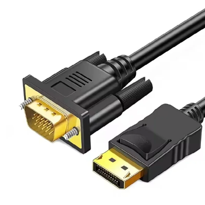 

1.8M HD 1080P DP TO VGA Cable DP DisplayPort to VGA Adapter Converter HD Video Cable For TV Monitor Laptop Computer Projector