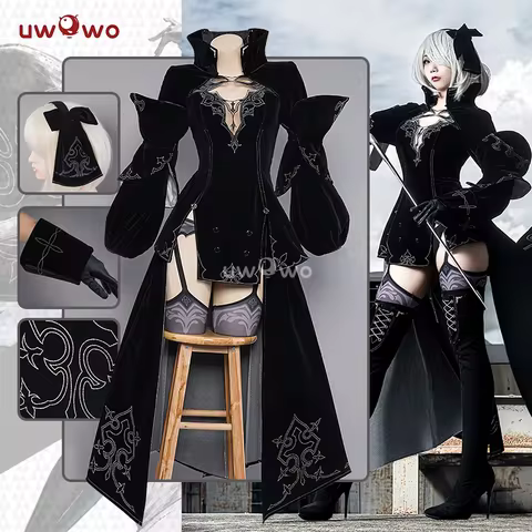 IN STOCK UWOWO 2B Cosplay Battler Outfit 2B Cosplay Costume Dress Halloween Costumes