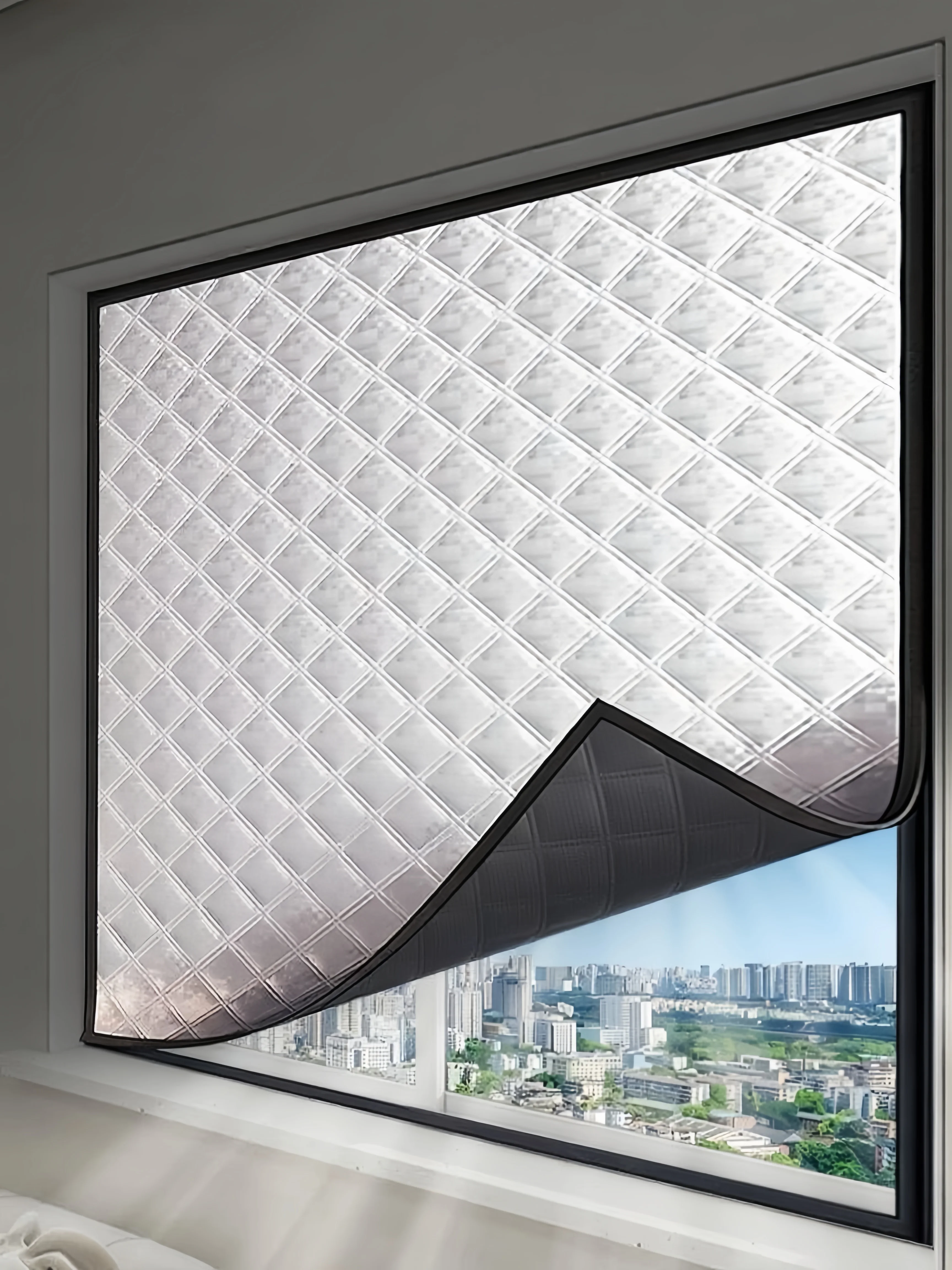 Universal 100% Blackout Curtains for Anywhere! Thermal & Noise Proof Total Dark - Self-Stick No Tools - Home Theater/Bedroom